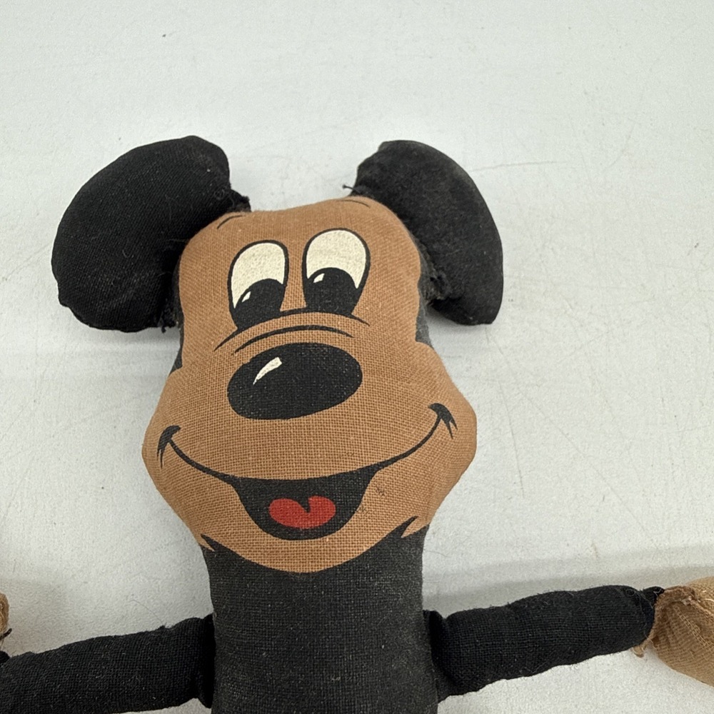 Vintage Cloth Plush Mickey Mouse 60s-70s Walt Disney Approx 7.5" - Picture 3 of 8